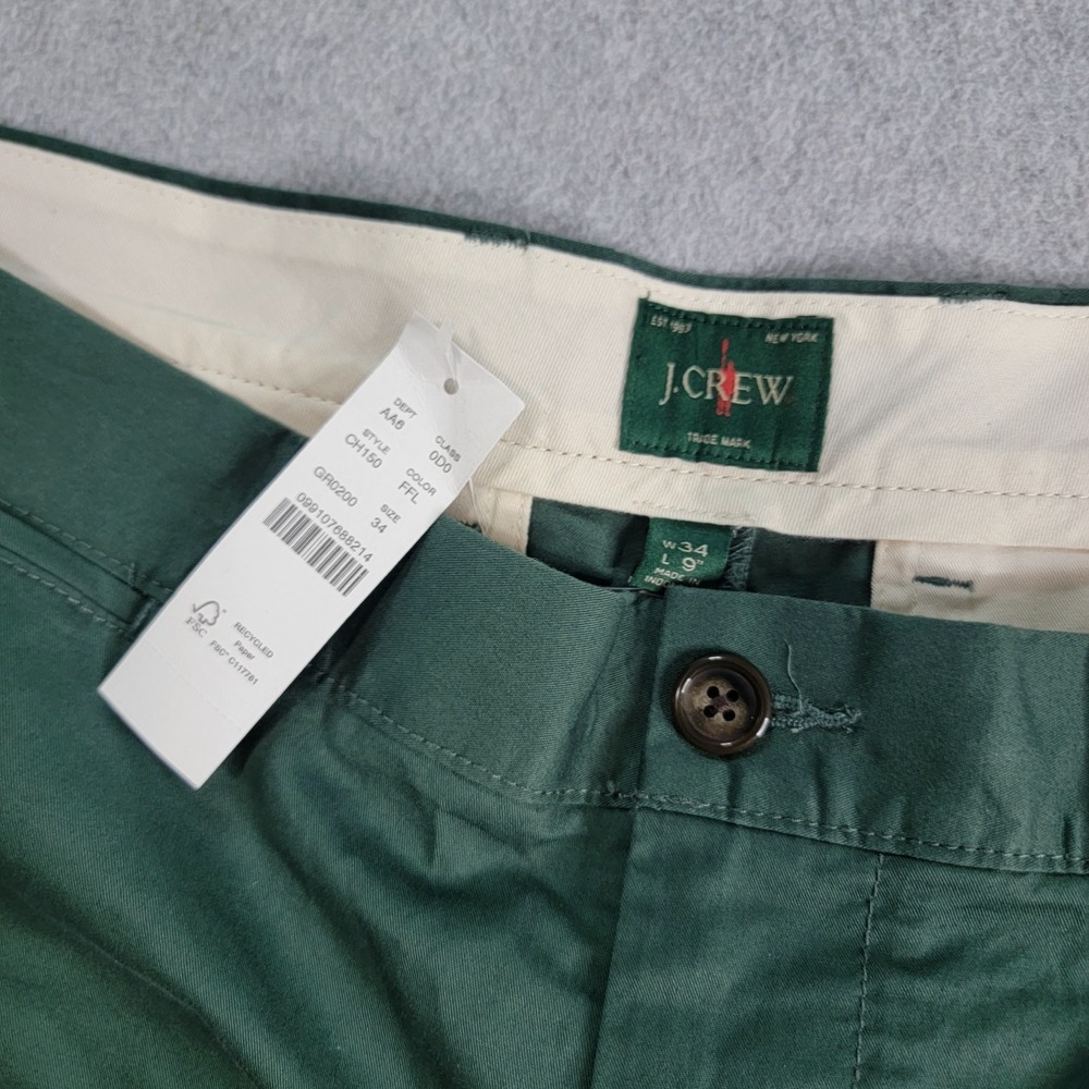 New J Crew Portsider Shorts Men's 34 Hunter Green 9" Inseam Oarsman Logo NWT